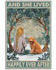 Goldendoodle  Beside The Girl Who Has Blonde hair And Lived Happily Ever After Vertical Canvas Poster