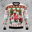 Lovely Samoyed Dog In The Red Truck With Christmas Tree Gift For Christmas Ugly Christmas Sweater