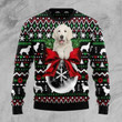 Christmas Patterns And Lovely Golden Retriever Dog On The Snowball Gift For Christmas Ugly Christmas Sweater