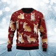 Christmas Patterns And Corgi Map Gift For Christmas Ugly Christmas Sweater