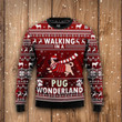 Lovely Funny Dog Walking In A Pug Wonderland Gift For Christmas Ugly Christmas Sweater