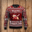 Lovely Funny Dog Walking In A Chihuahua Wonderland Gift For Christmas Ugly Christmas Sweater