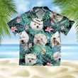 West Highland White Terrier Dog With Flower Leaves Hawaii Hawaiian Shirt