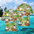 Samoyed Dog With Coconut On Island Pirates Hawaii Hawaiian Shirt