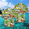 Jack Russell Terrier Dog With Coconut On Island Pirates Hawaii Hawaiian Shirt