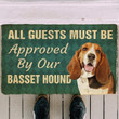 All Guests Must Be Approved By Our Basset Hound Pinscher Dog Doormat Gift Christmas Home Decor