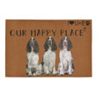 I Love You English Springer Spaniel Our Happy Place Doormat Gift Christmas Home Decor