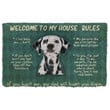 Great Dane Dog Welcome To My House Rules Stand Outside And Get Right With Jesus Doormat Gift Christmas Home Decor