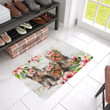 Three Yorkshire Terrier In Garden Flowers Roses Doormat Gift Christmas Home Decor