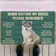When Visitng My House Please Remember Husky Puppy Dogs House Rules Doormat Gift Christmas Home Decor