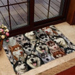 A Bunch Of Husky Full Face Doormat Gift Christmas Home Decor