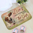 Live Like Someone Left The Gate Open Basset Hound Doormat Gift Christmas Home Decor