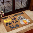 Hope You Brought Beer And Shih Tzu Treats Doormat Gift Christmas Home Decor