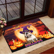Never Mind The Witch Beware Of The Bulldog Happy Halloween Doormat Gift Christmas Home Decor
