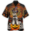 Halloween Schnauzer My Lovely Dog With Skull And Pumpkin Hawaii Hawaiian Shirt