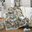Jack Russell Terrier And Colorful Leaves Fleece Sherpa Throw Blanket