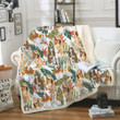 American Cocker Spaniel And Colorful Leaves Fleece Sherpa Throw Blanket