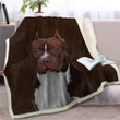 Stafford Bull Terrier Blanket, Dogs Face Blanket, Best Sherpa Throw Blanket, Best Gift For Dog Lovers.