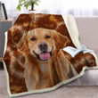 Golden Retriever Blanket, Dogs Face Blanket, Best Sherpa Throw Blanket, Best Gift For Dog Lovers.