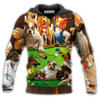 Billiard Vintage Dogs Playing Pool With So Much Fun - Hoodie