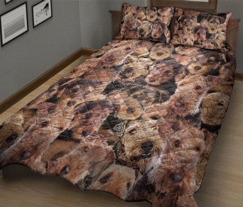 Airedale Terrier So Cute So Adorable Quilt Bed Set