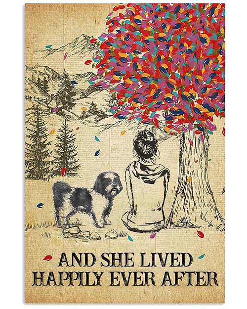 Shih Tzu Turn Back On The Girl Who Beside The Tree And Lived Happily Ever After Vertical Canvas Poster