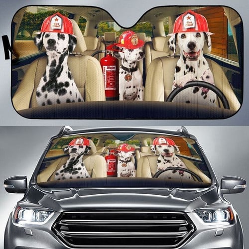 Dogs Became The Firefighters Car Windshield Auto Sun Shade Sunshade UV