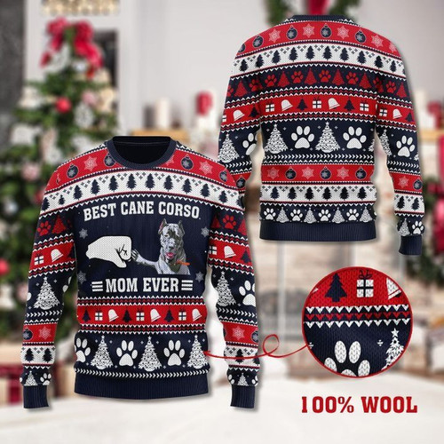 Merry Xmas Best Cane Corso Dad Ever Awesome Gift For Dog Lovers Ugly Christmas Sweater