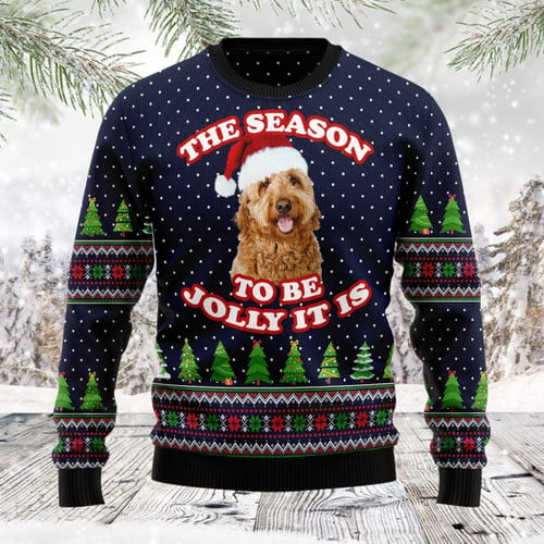 Merry Xmas The Season To Be Jolly Goldendoodle Awesome Gift For Christmas Ugly Christmas Sweater