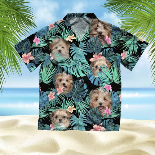 Maltese Dog Flower Summer Leaves Hawaii Hawaiian Shirt