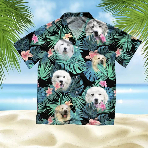 Great Pyrenees Dog With Flower Summer Leaves Hawaii Hawaiian Shirt