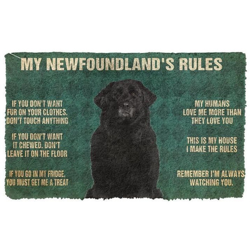 My Newfoundland's Rules In My House Doormat Gift Christmas Home Decor
