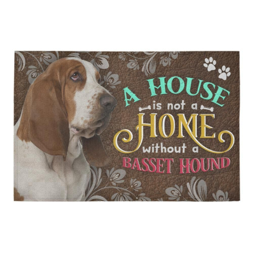 A House Is Not A Home Without Basset Hound Doormat Gift Christmas Home Decor