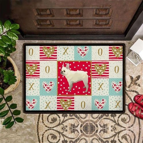 Frenchie Valentines Chihuahua Heart Design Doormat Gift Christmas Home Decor