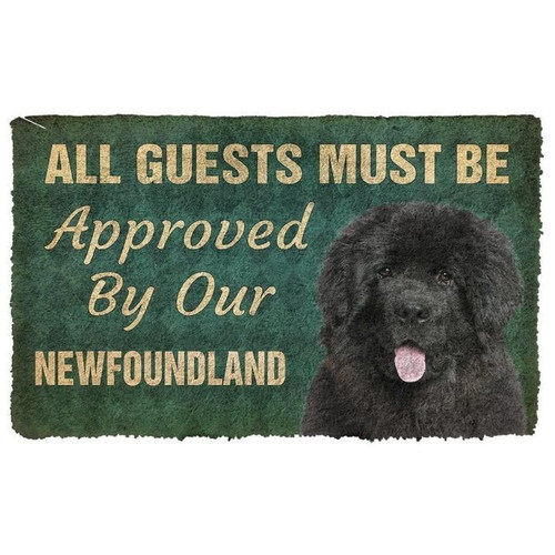 All Guests Must Be Approved By Our Newfoundland Dog Doormat Gift Christmas Home Decor