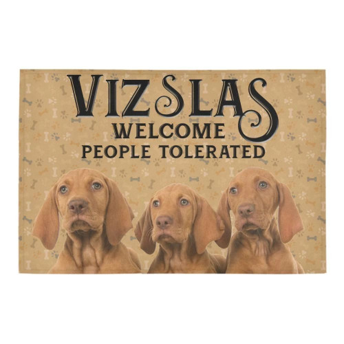 Vizslas Welcome People Tolerated Doormat Gift Christmas Home Decor