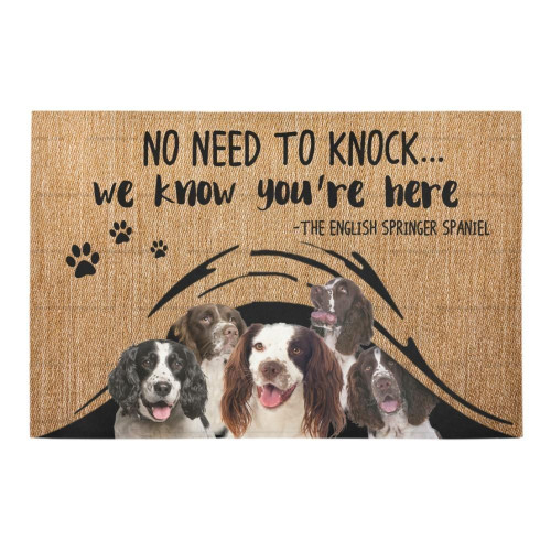 The English Springer Spaniel No Need To Knock We Know You're Here Doormat Gift Christmas Home Decor