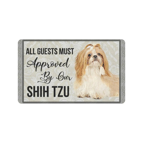 All Guests Must Be Approved By Our Shih Tzu  Doormat Gift Christmas Home Decor
