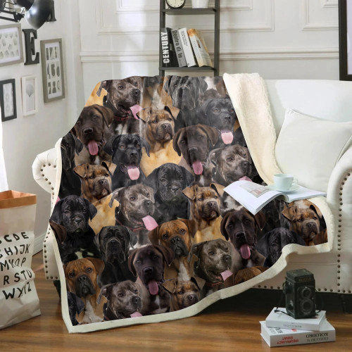 You Will Have A Bunch Of Cane Corsos Fleece Sherpa Throw Blanket