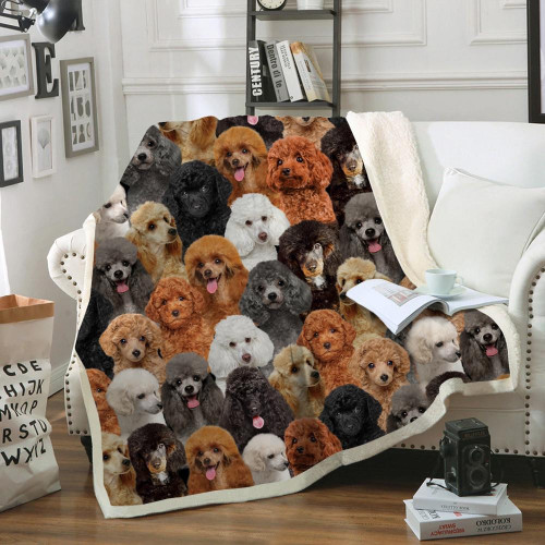 You Will Have A Bunch Of Poodles Fleece Sherpa Throw Blanket