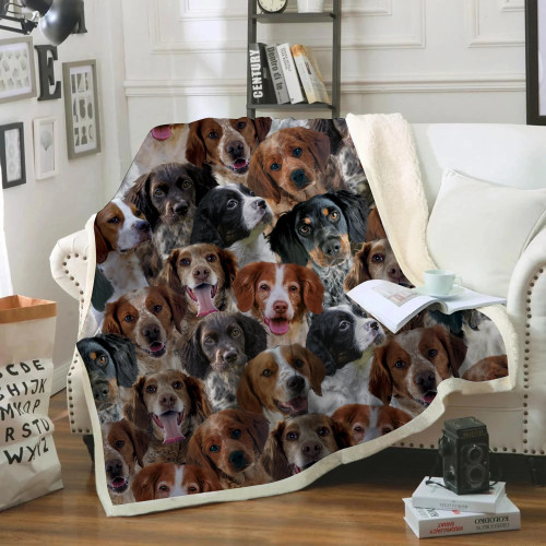 You Will Have A Bunch Of Brittany Spaniels Fleece Sherpa Throw Blanket