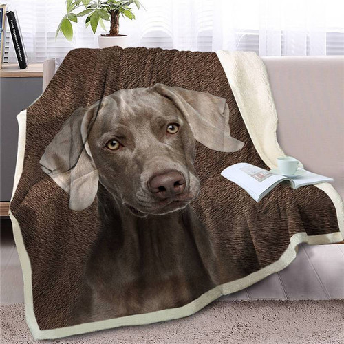 Weimaraner Blanket Dogs Face Blanket Best Sherpa Throw Blanket Gift For Dog Lovers Fleece Sherpa Throw Blanket