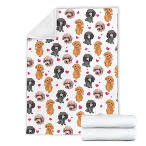 Poodle Blanket Christmas Throw Blanket Best Gift For Dog Lovers Fleece Sherpa Throw Blanket