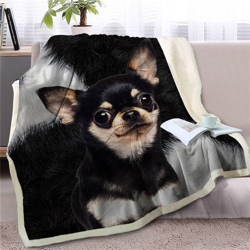 Chihuahua Blanket Dogs Face Blanket Best Sherpa Throw Blanket Gift For Dog Lovers Fleece Sherpa Throw Blanket