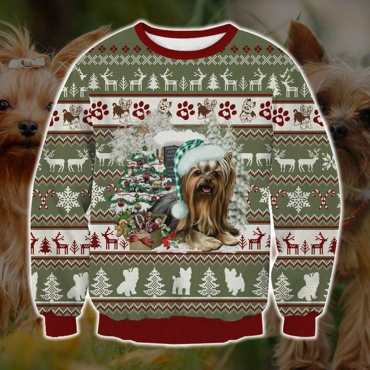 Christmas Patterns And Lovley Yorkie Dog Gift For Christmas Ugly Christmas Sweater