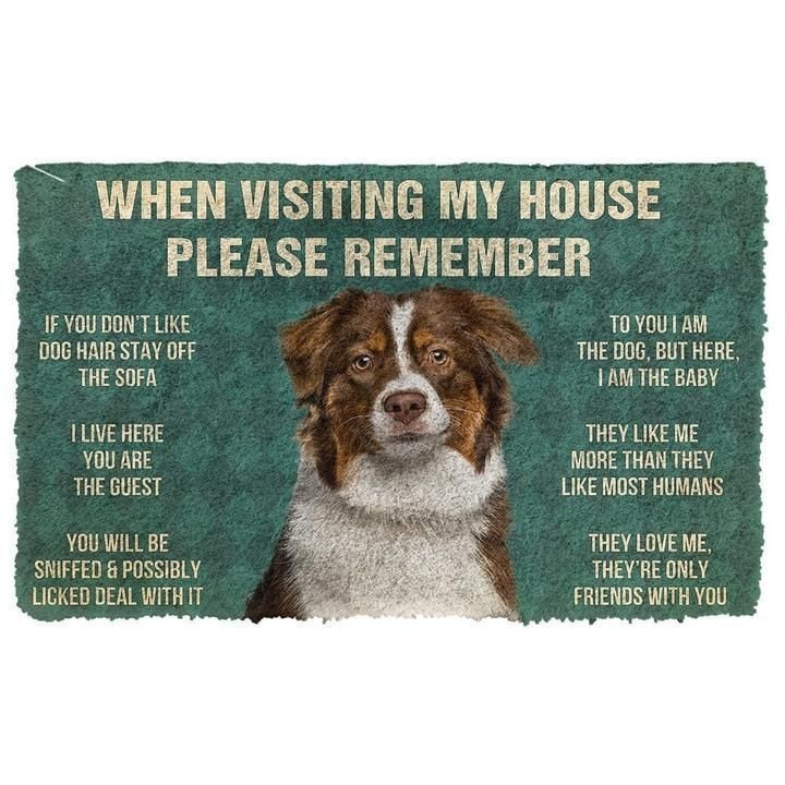 When Visitng My House Please Remember Australian Shepherd Dogs House Rules Doormat Gift Christmas Home Decor