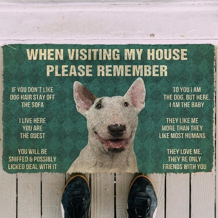 When Visitng My House Please Remember Staffordshire Bull Terrier House Rules Doormat Gift Christmas Home Decor