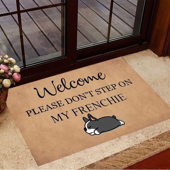 Welcome Please Don't Step On My Frenchie Funny Doormat Gift Christmas Home Decor