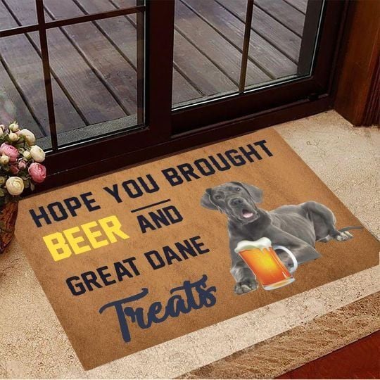 Hope You Brought Beer And Great Dane Treats Doormat Gift Christmas Home Decor