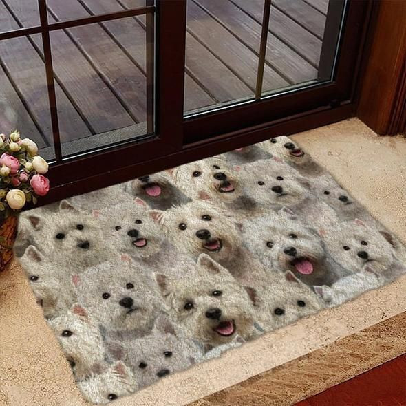 A Bunch Of West Highland White Terriers Full Face Doormat Gift Christmas Home Decor